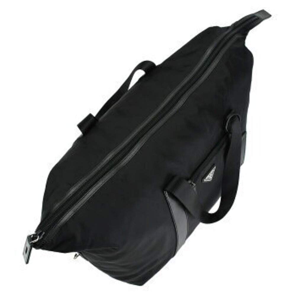 Prada Boston bag duffel travel black Saffiano leather triangle logo - Picture 7 of 8